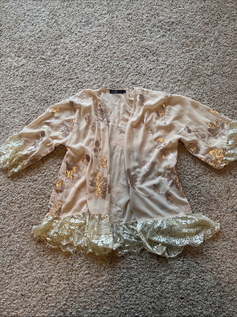 BKE Boutique Cream Embroidered Blouse